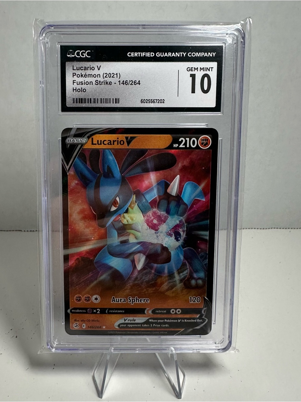 Pokemon Lucario V Holo CGC 10 Card